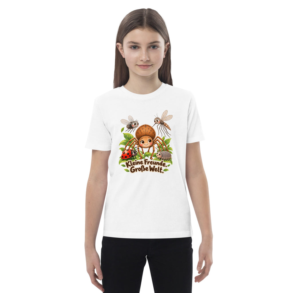 Kleine Freunde. Große Welt – Bio-Kinder-T-Shirt – Frontdruck