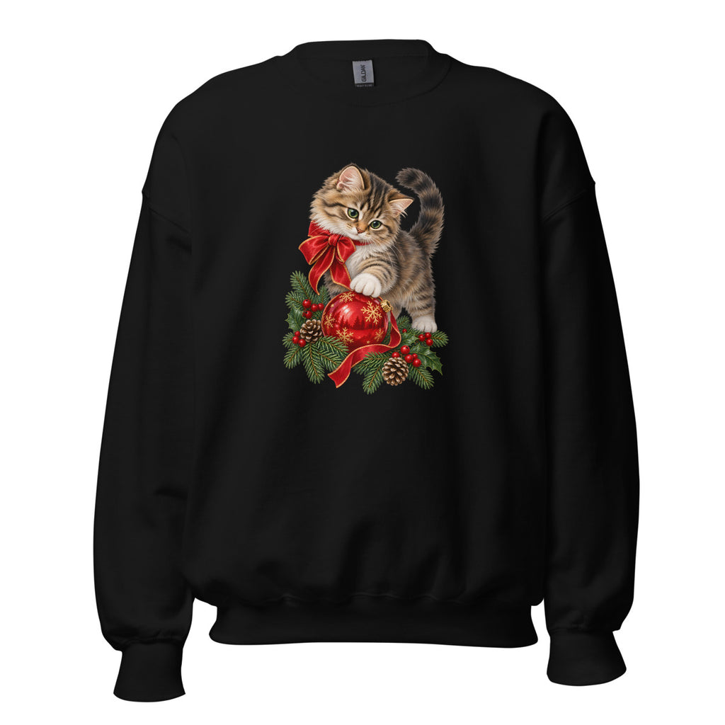 Weihnachtskatze – Sweatshirt – großer Frontdruck