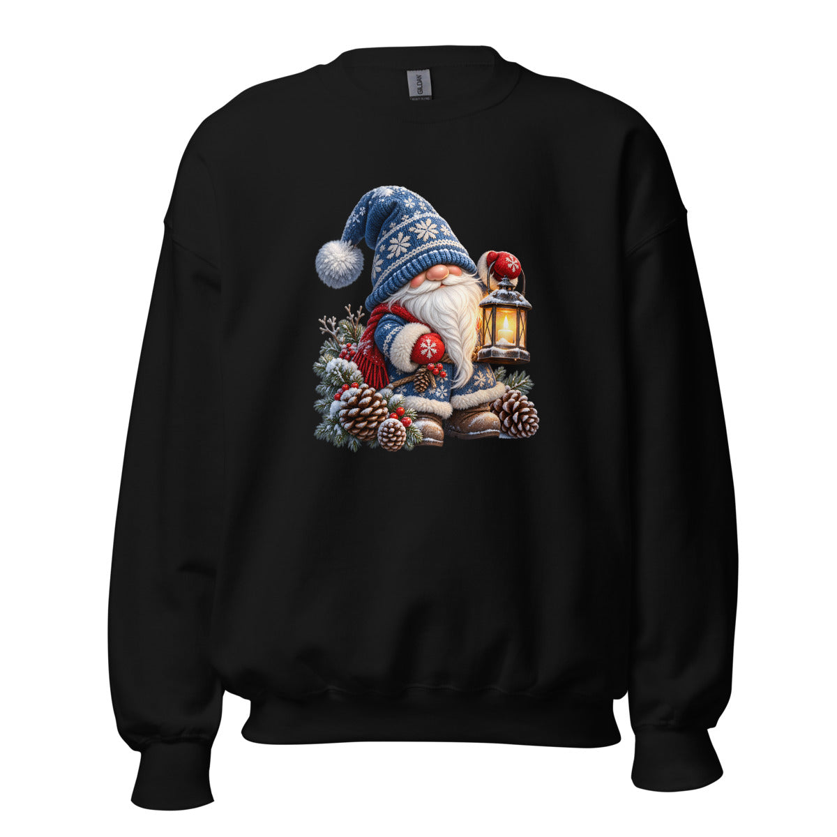 Winterwichtel mit Laterne – Sweatshirt – großer Frontdruck