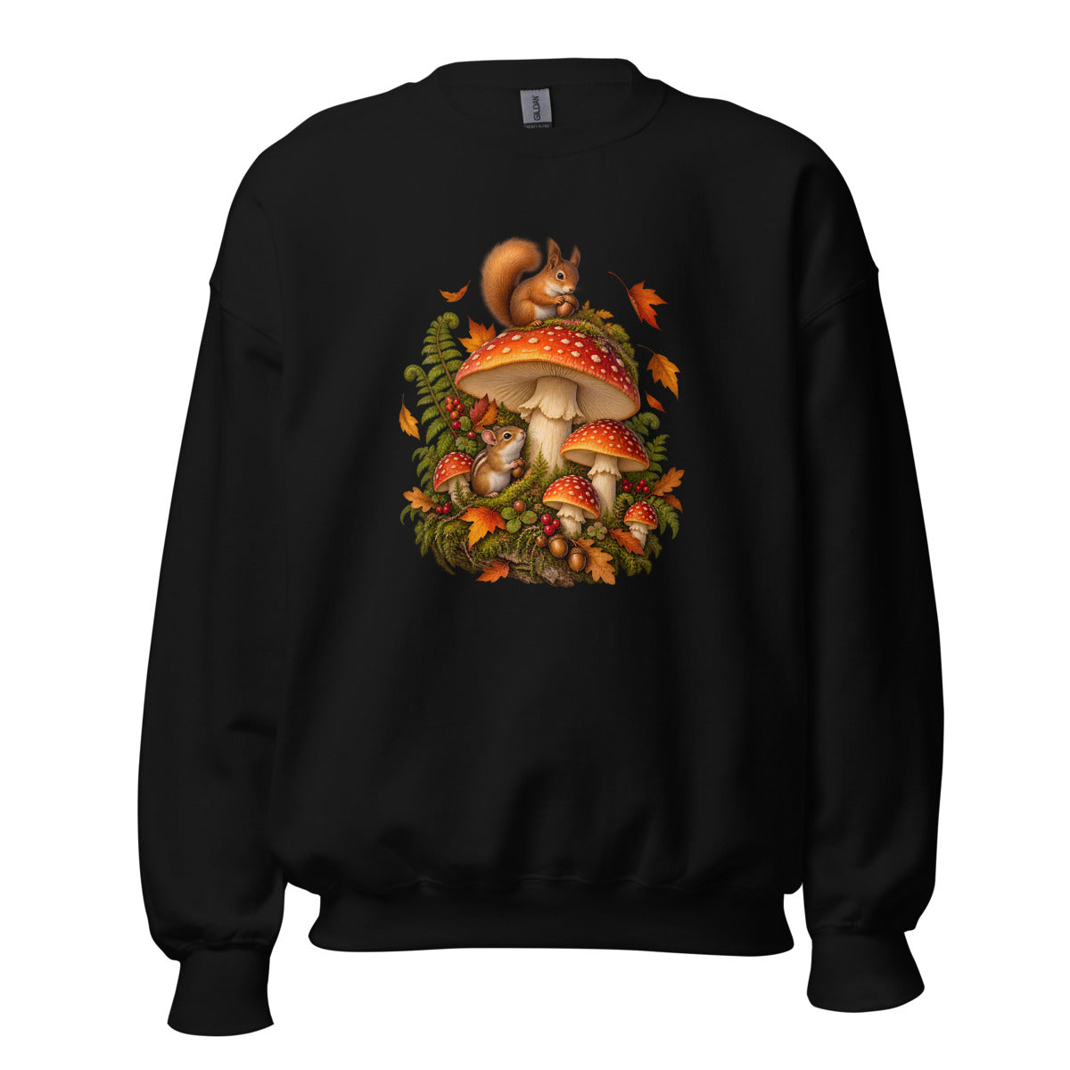 Pilzglück im Wald – Sweatshirt – großer Frontdruck