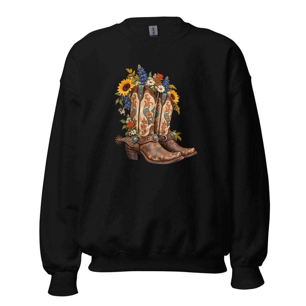 Stiefel mit Geschichte – Sweatshirt – großer Frontdruck