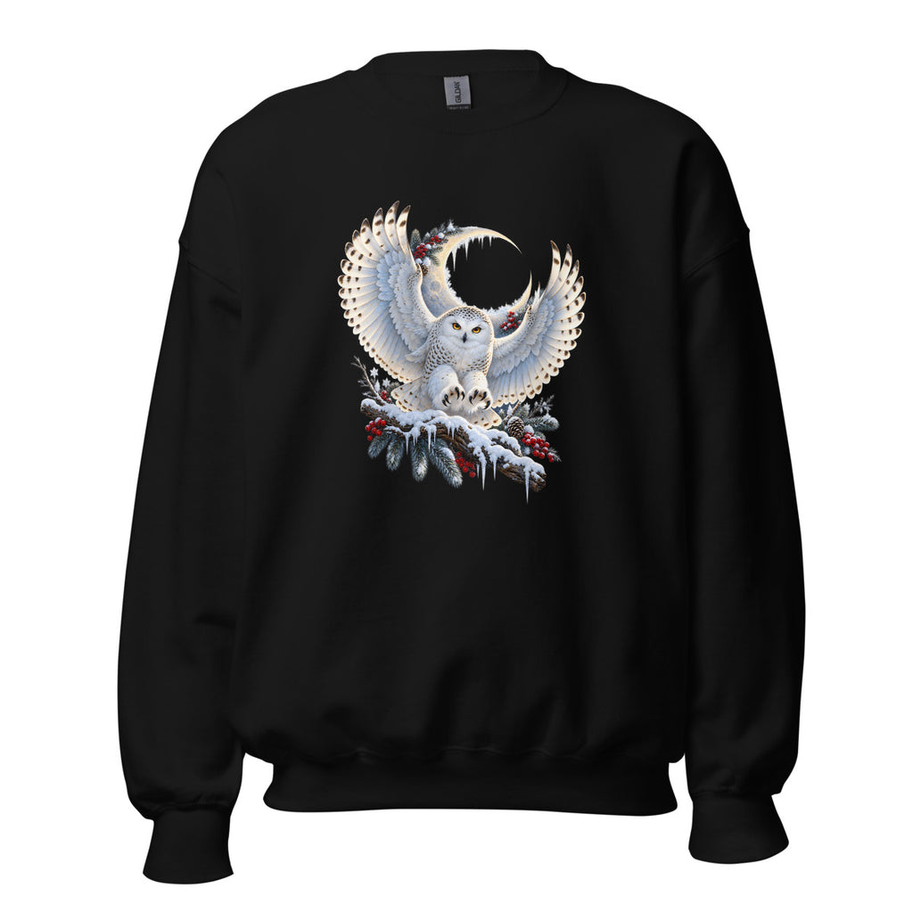 Schneeeule im Mondlicht – Sweatshirt – großer Frontdruck