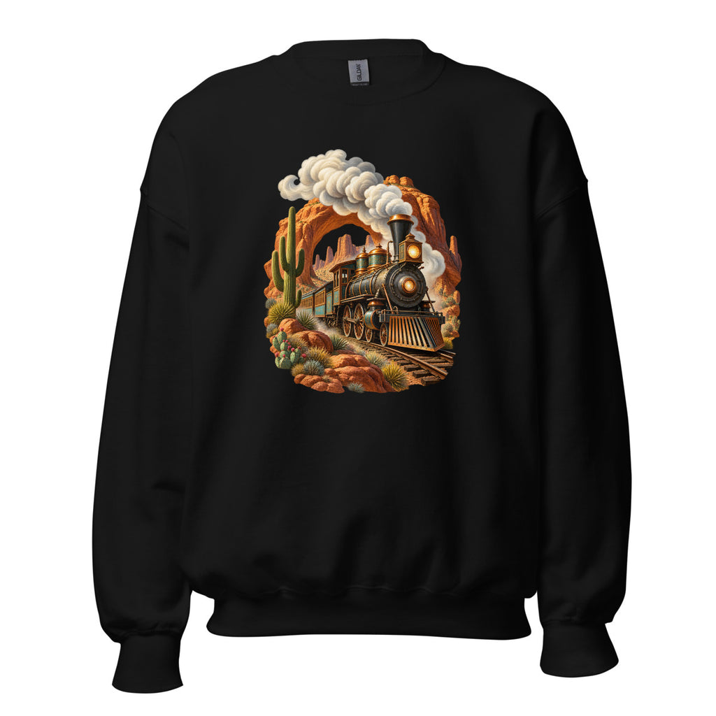 Lokomotive nach Westen – Sweatshirt – großer Frontdruck