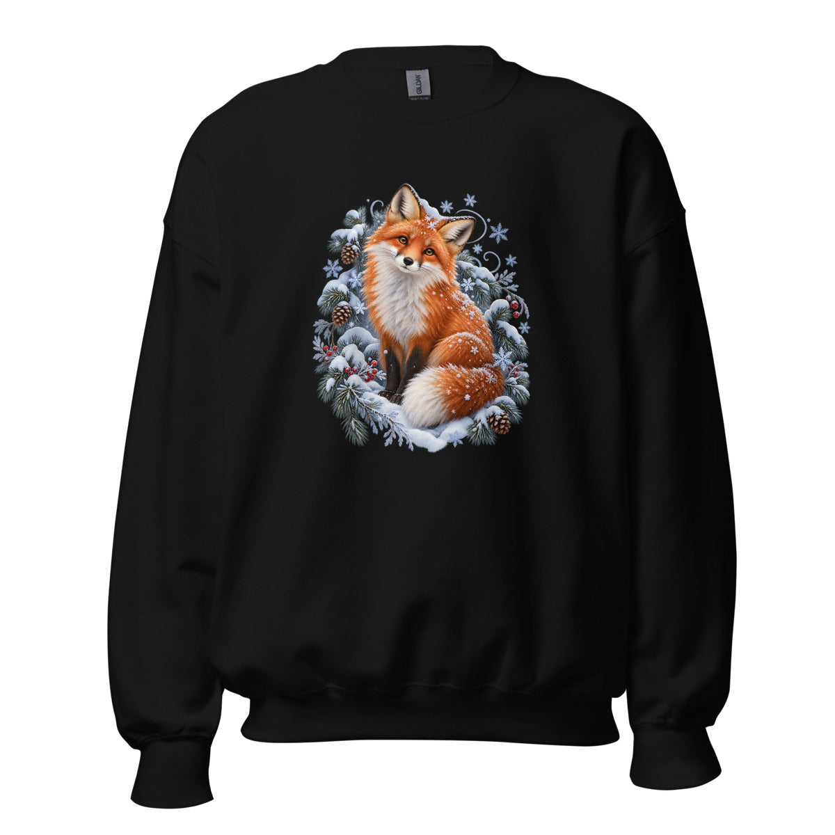 Fuchs im Schneegestöber – Sweatshirt – großer Frontdruck