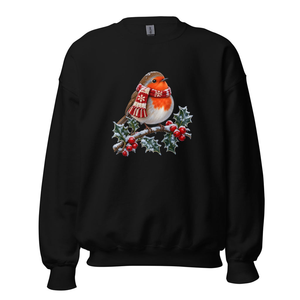 Rotkehlchen im Frost – Sweatshirt – großer Frontdruck