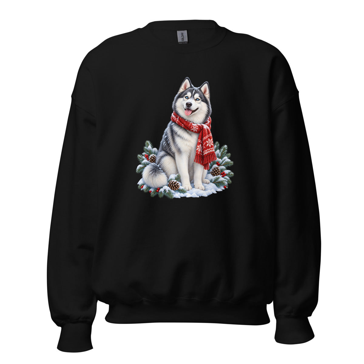 Husky im Winterwind – Sweatshirt – großer Frontdruck