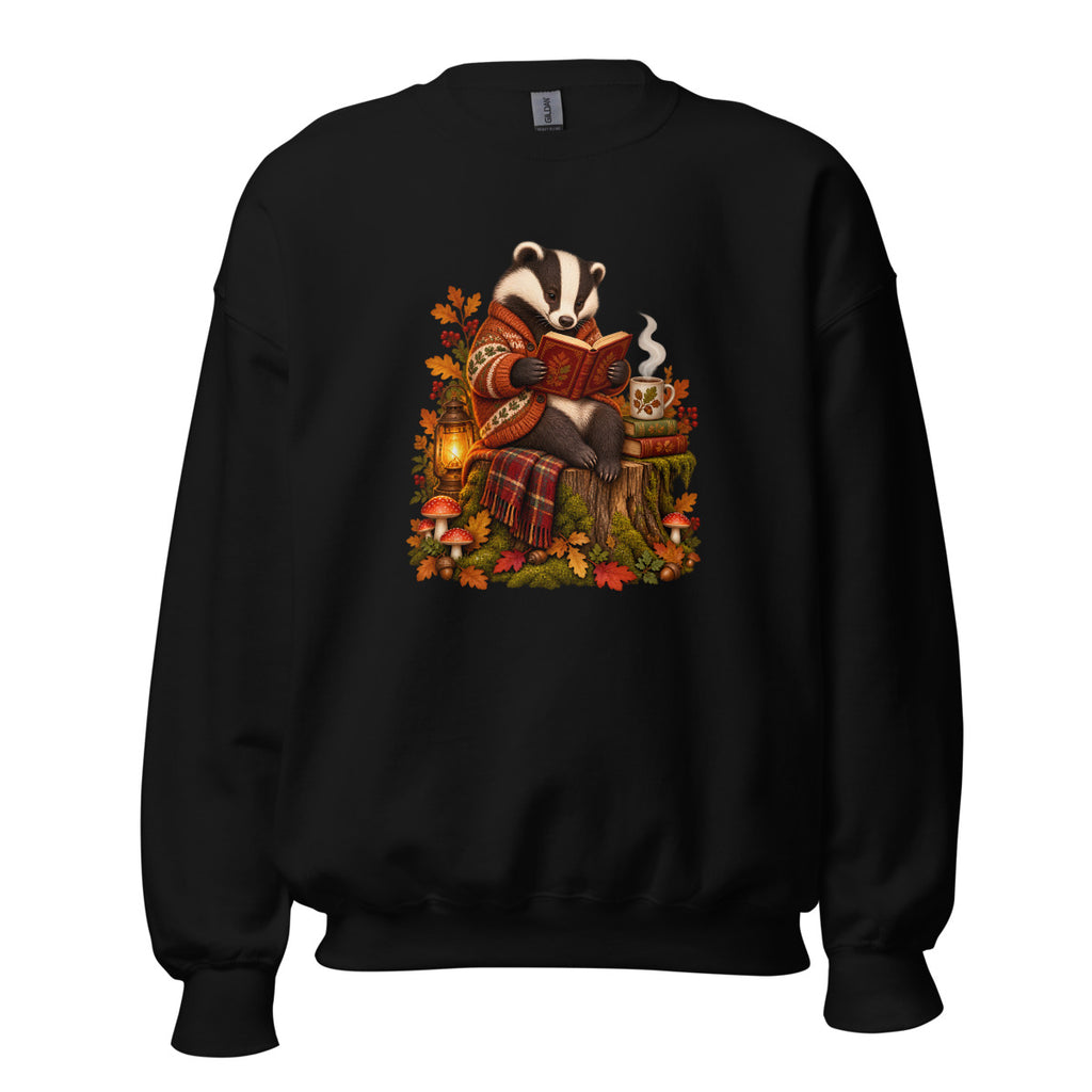 Lesestunde mit Dachs – Sweatshirt – großer Frontdruck