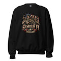 USMC Semper Fi Gruppe mit Flagge – Sweatshirt – großer Frontdruck