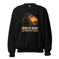 Soldat vor Sonnenuntergang mit Spruch – Sweatshirt – großer Frontdruck