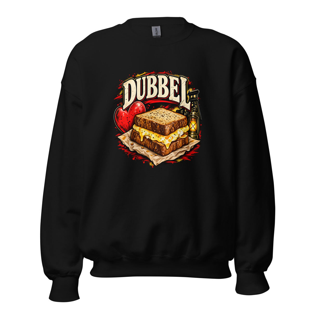 Dubbel Käse-Sandwich – Sweatshirt – großer Frontdruck