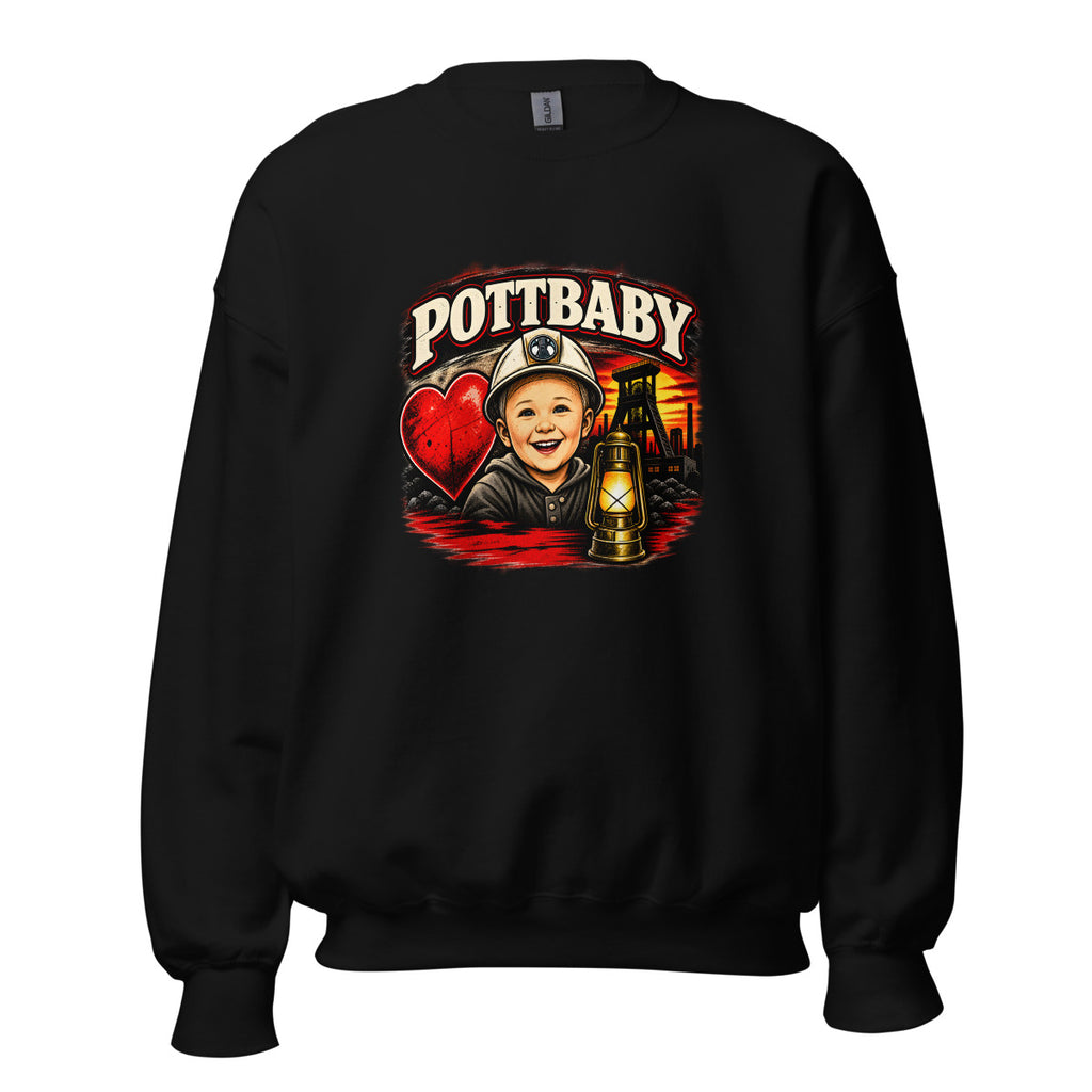 Pottbaby mit Bergbau-Motiv – Sweatshirt – großer Frontdruck