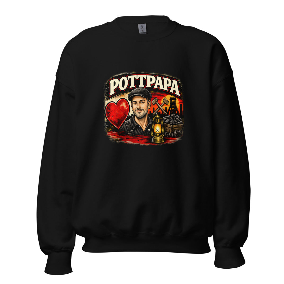 Pottpapa Bergmanns-Porträt – Sweatshirt – großer Frontdruck