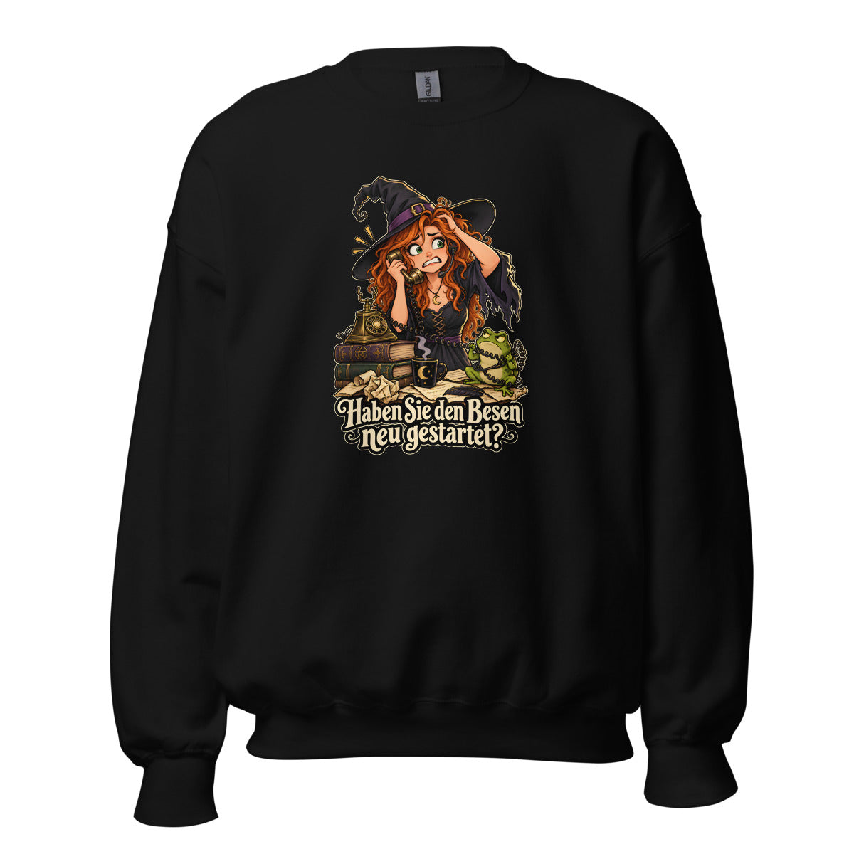 Hotline-Hexe – Sweatshirt – großer Frontdruck