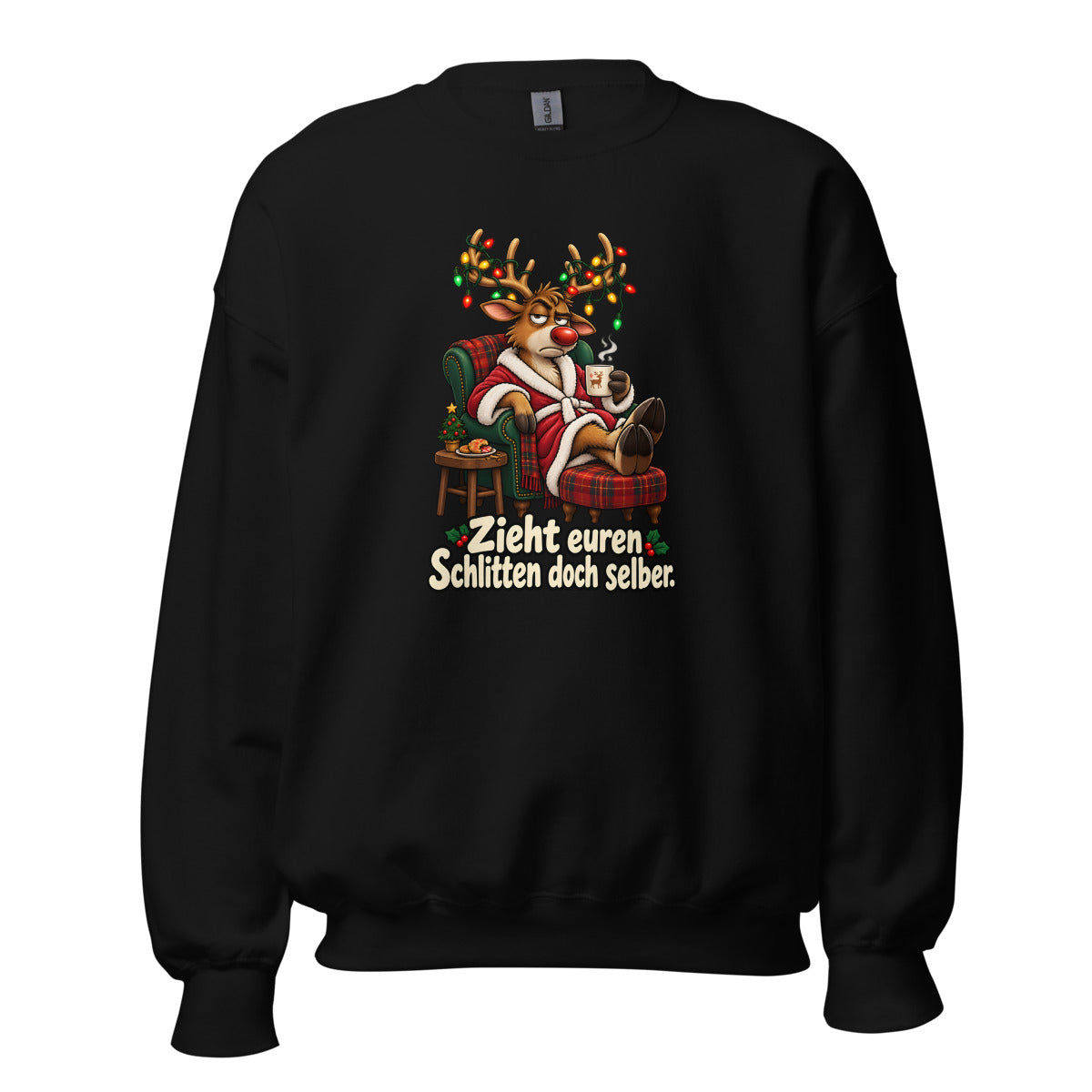 Rentier im Feierabendmodus – Sweatshirt – großer Frontdruck