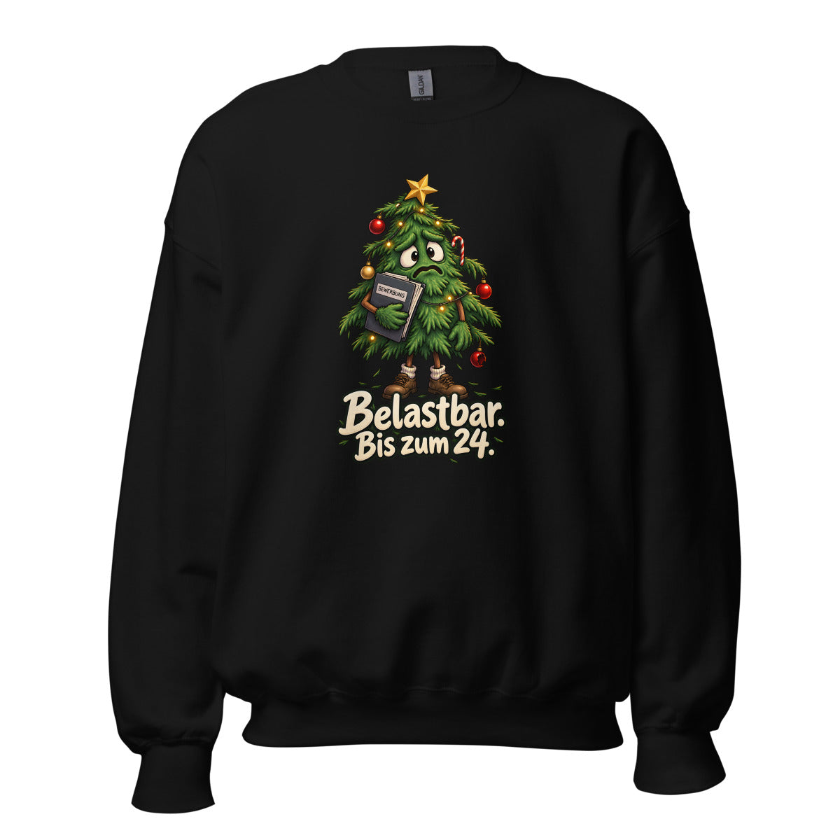 Weihnachtsbaum auf Jobsuche – Sweatshirt – großer Frontdruck