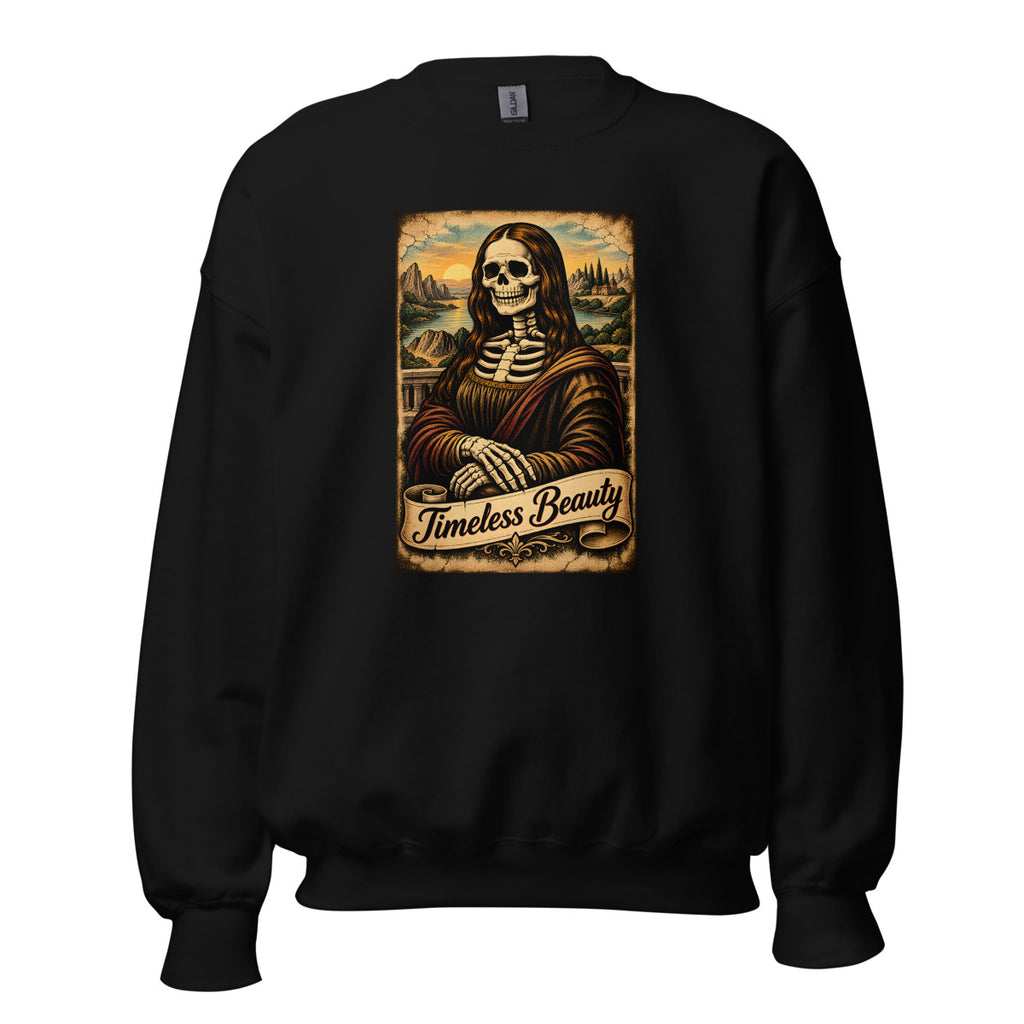 Skelett Mona Lisa - Timeless Beauty – Sweatshirt – großer Frontdruck