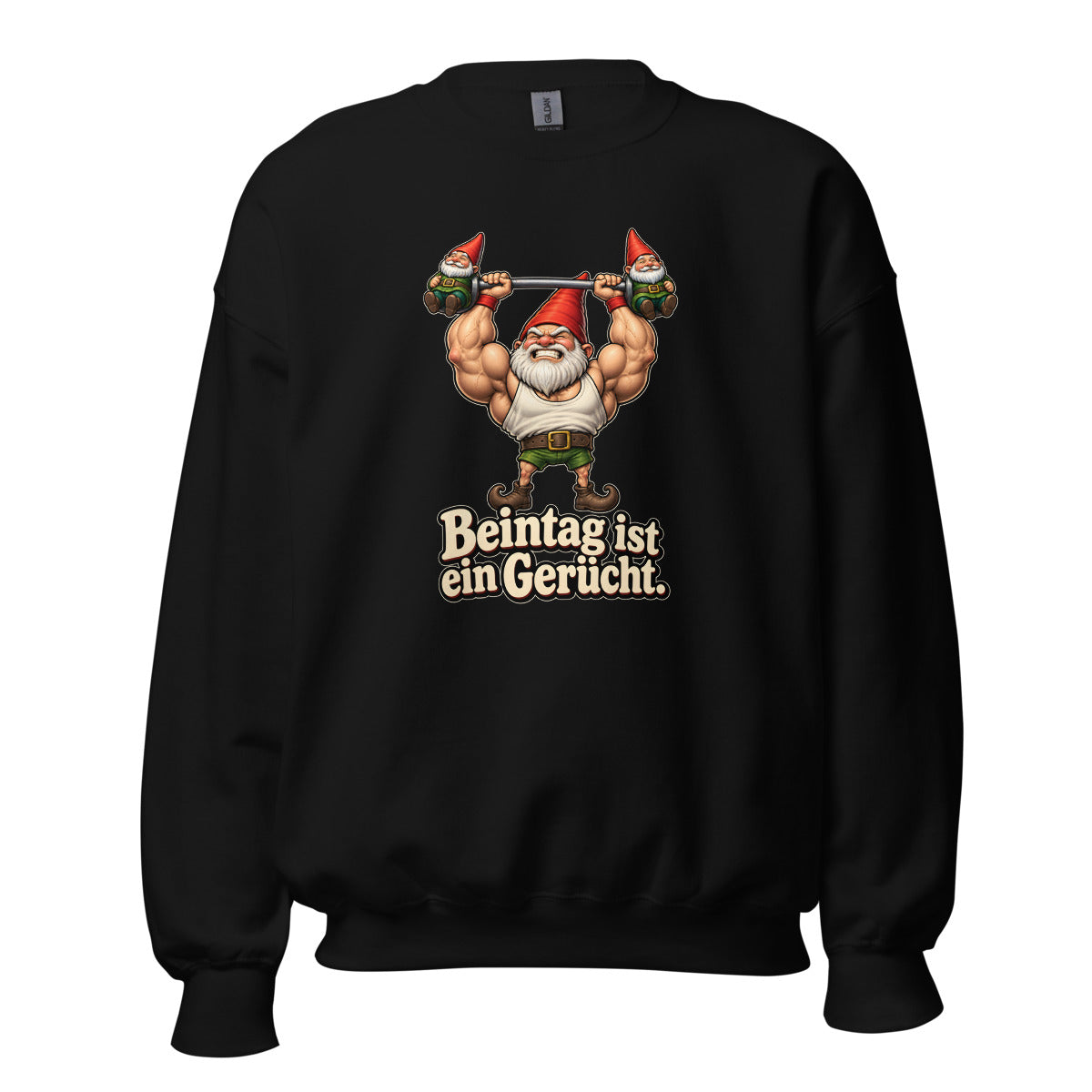 Hantel-Gnom – Sweatshirt – großer Frontdruck