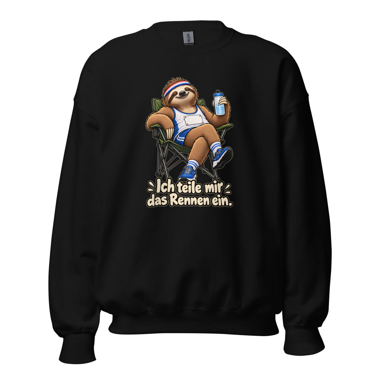 Marathon-Faultier – Sweatshirt – großer Frontdruck