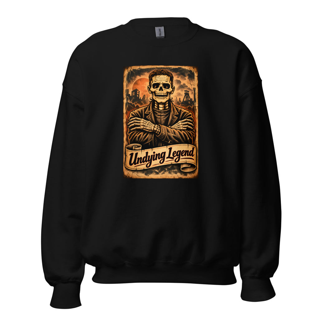 Undying Legend – Skelett mit verschränkten Armen – Sweatshirt – großer Frontdruck