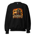 Skelett-Biker mit Flammen und Schriftzug – Sweatshirt – großer Frontdruck