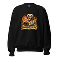 Skelett-Koch mit brennender Pfanne und Schriftzug – Sweatshirt – großer Frontdruck