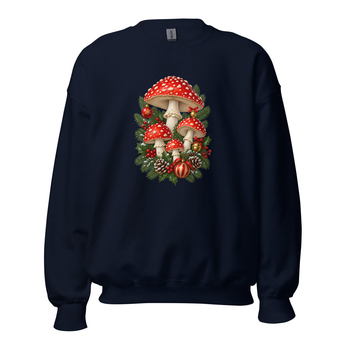Festlicher Waldpilz – Sweatshirt – großer Frontdruck