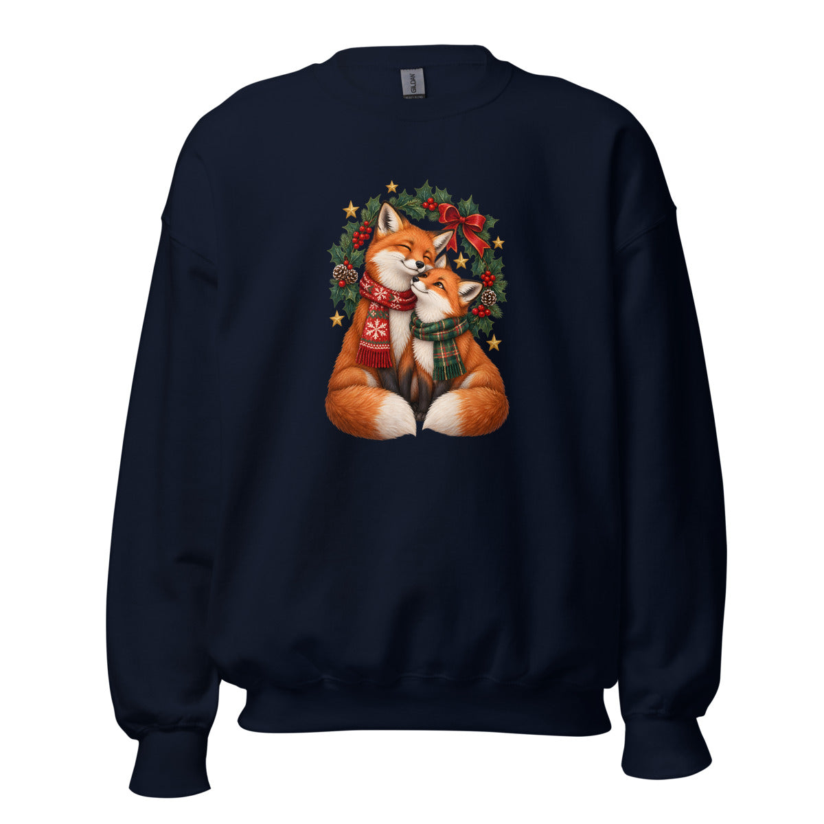 Winterfuchsduo – Sweatshirt – großer Frontdruck