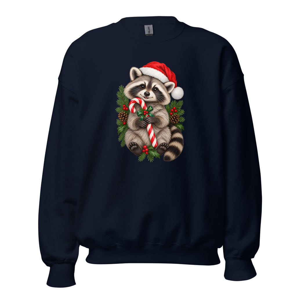 Festlicher Waschbär – Sweatshirt – großer Frontdruck
