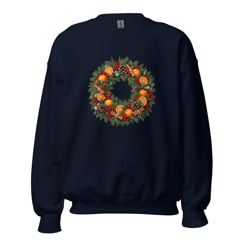 Weihnachtskranz – Sweatshirt – großer Frontdruck
