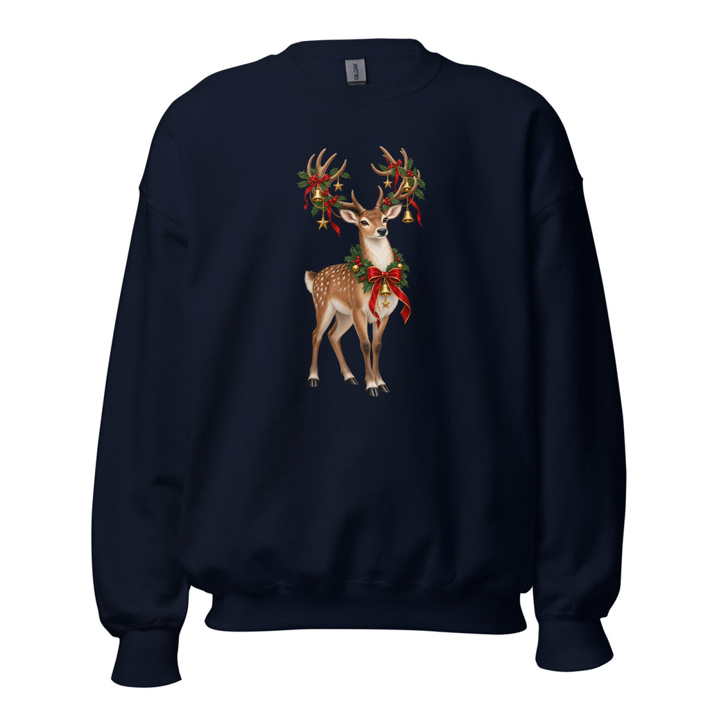 Weihnachtshirsch – Sweatshirt – großer Frontdruck