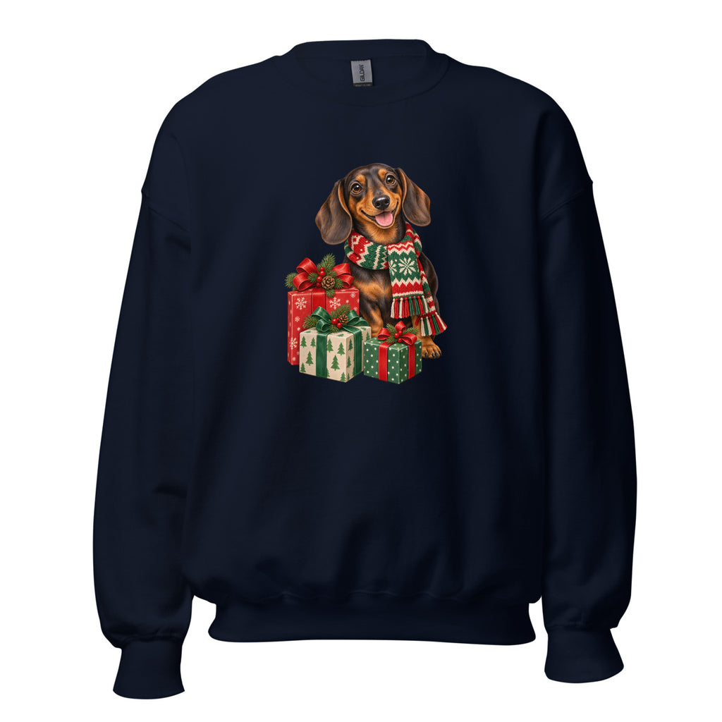 Weihnachtsdackel – Sweatshirt – großer Frontdruck