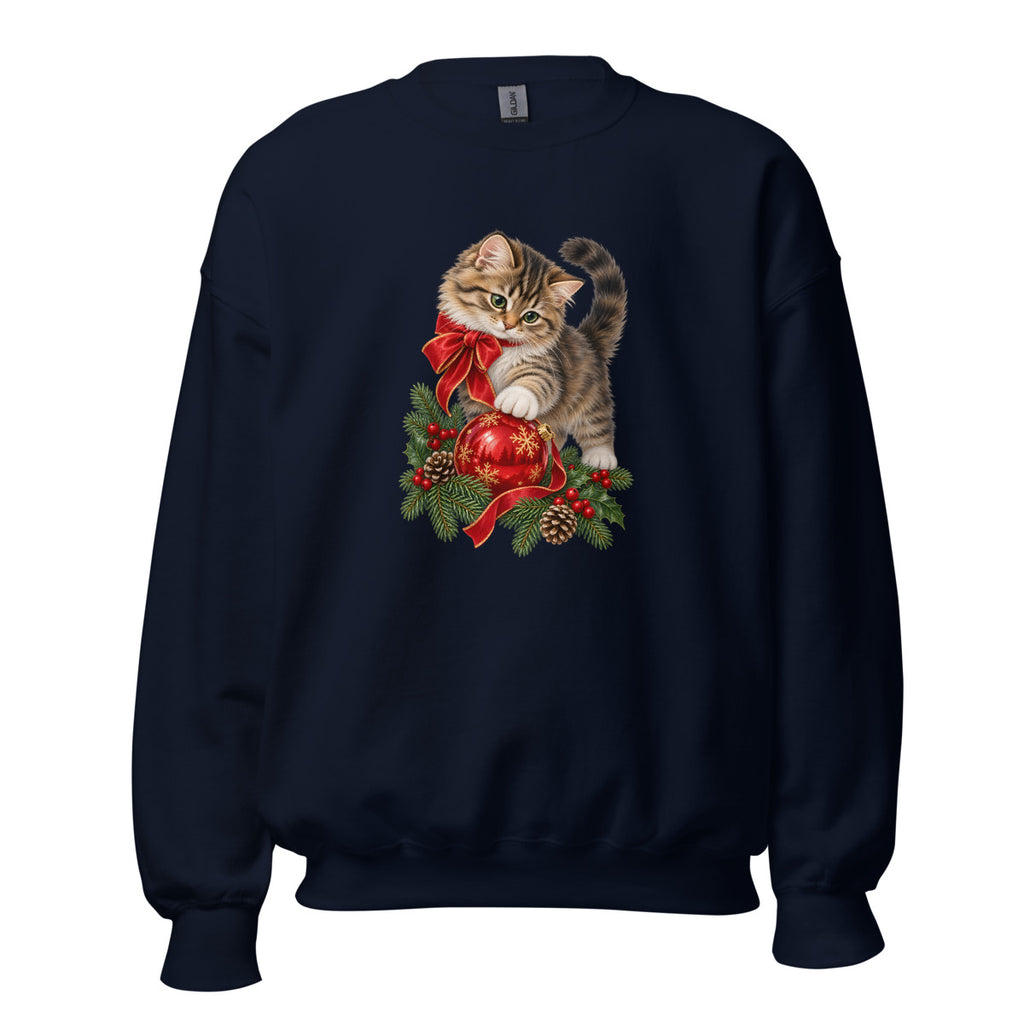 Weihnachtskatze – Sweatshirt – großer Frontdruck