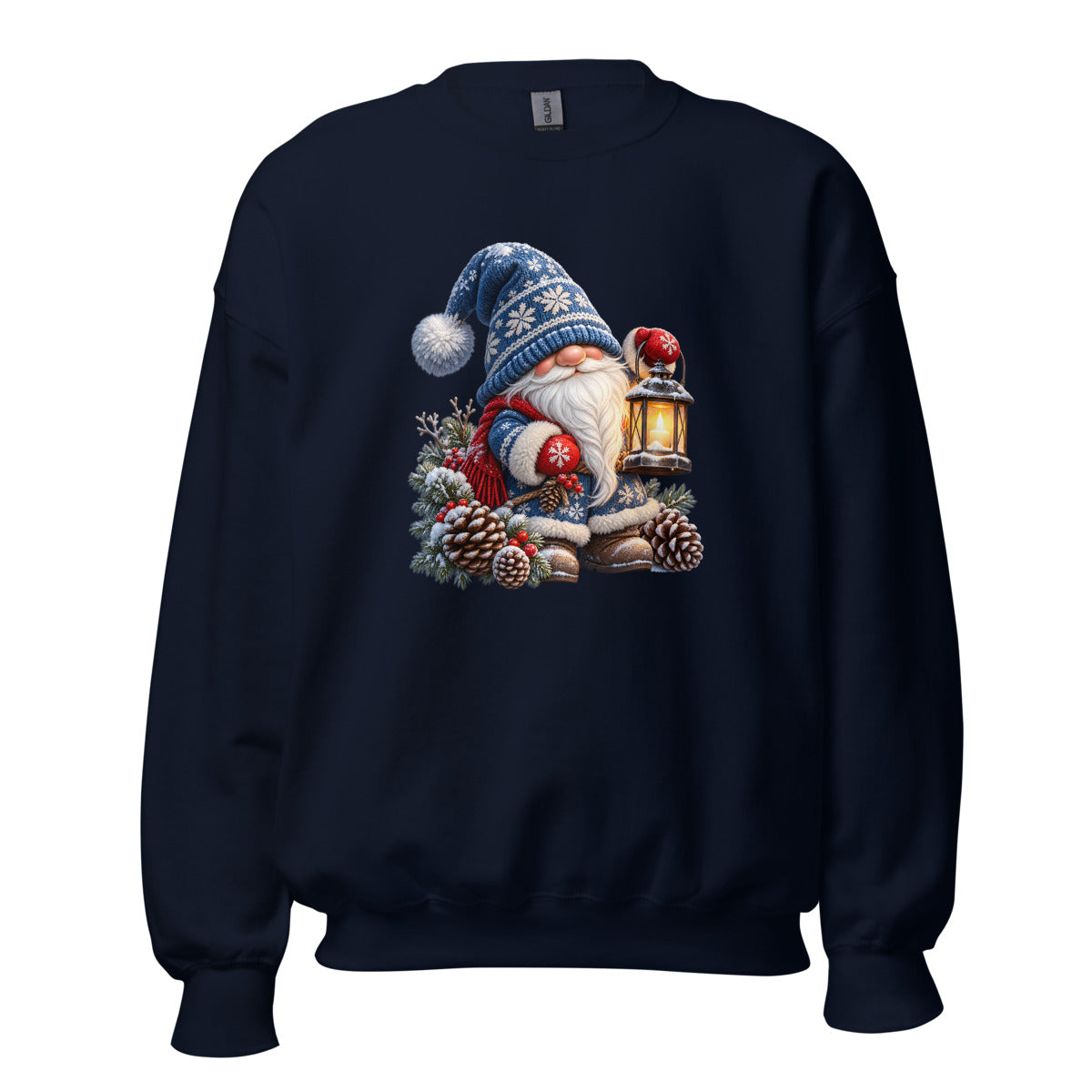 Winterwichtel mit Laterne – Sweatshirt – großer Frontdruck