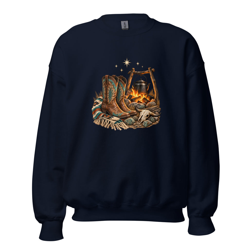Lagerfeuer unter Sternen – Sweatshirt – großer Frontdruck