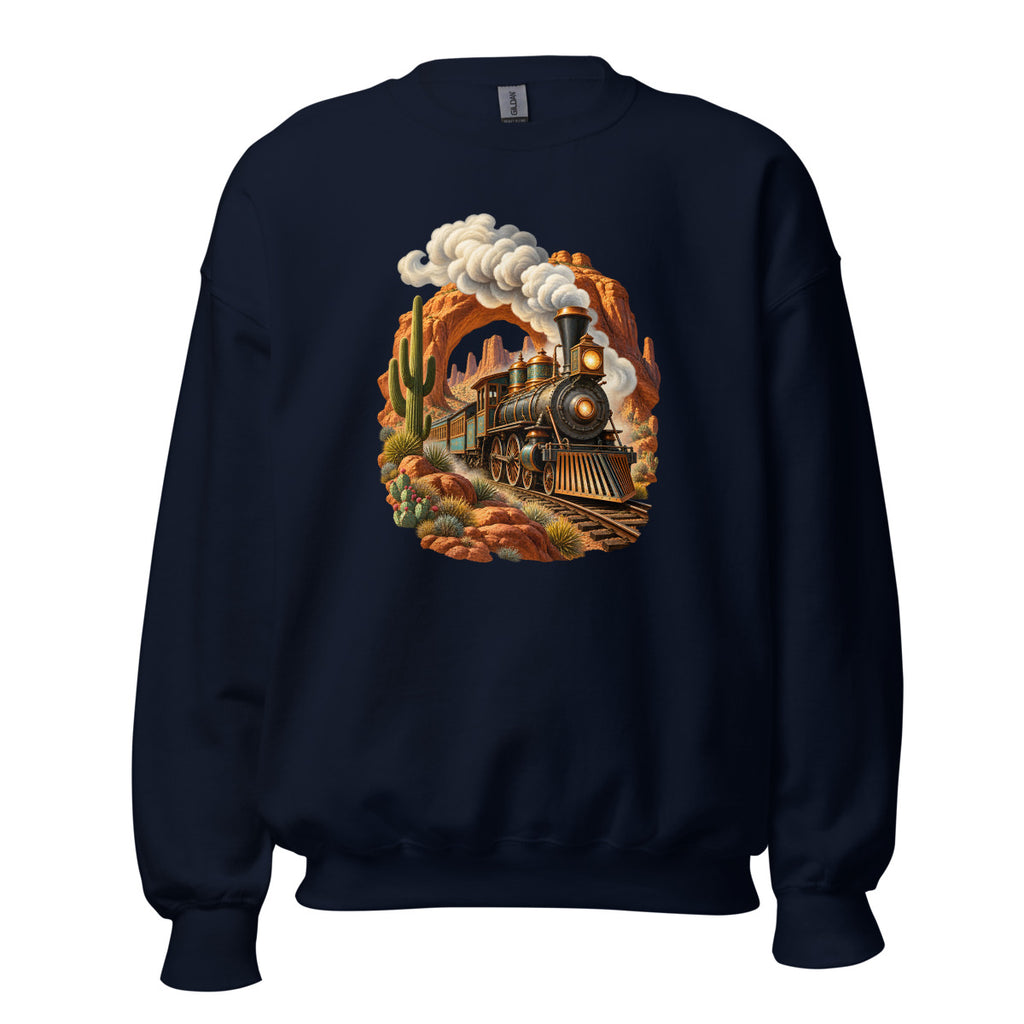 Lokomotive nach Westen – Sweatshirt – großer Frontdruck