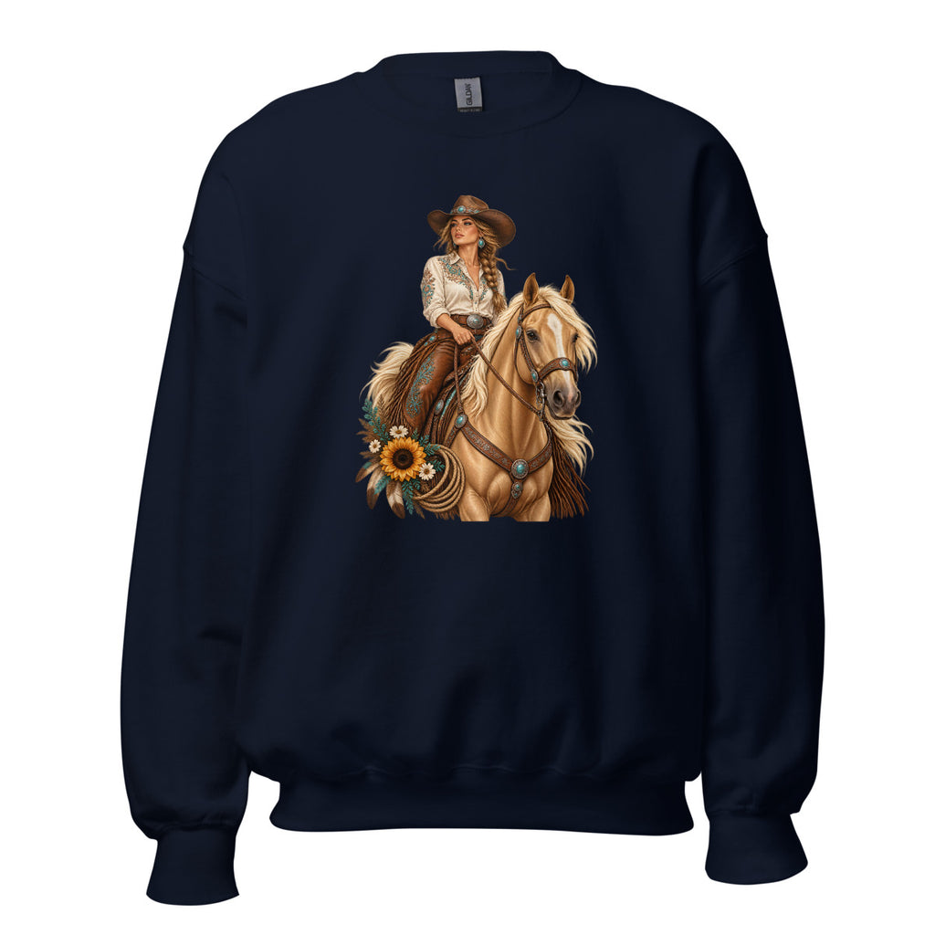 Cowgirl der Prärie – Sweatshirt – großer Frontdruck