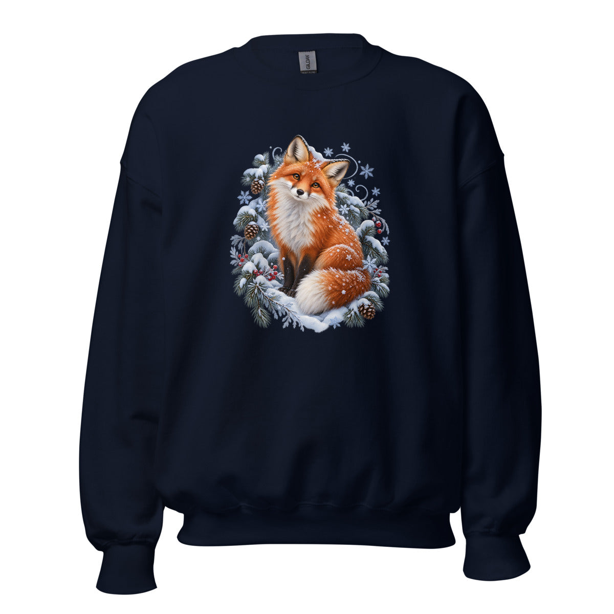 Fuchs im Schneegestöber – Sweatshirt – großer Frontdruck
