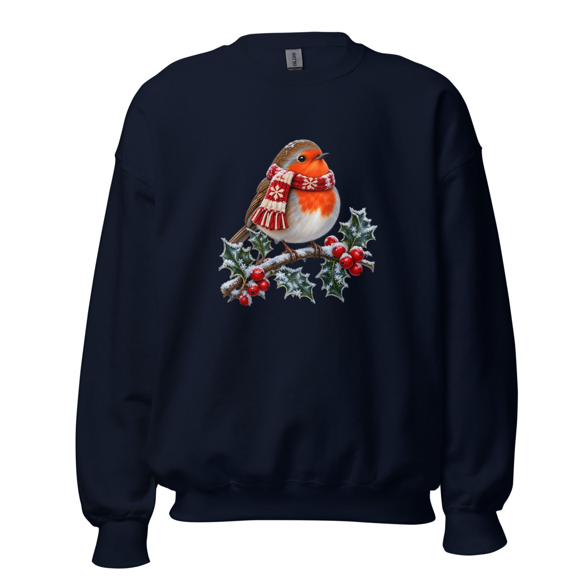 Rotkehlchen im Frost – Sweatshirt – großer Frontdruck