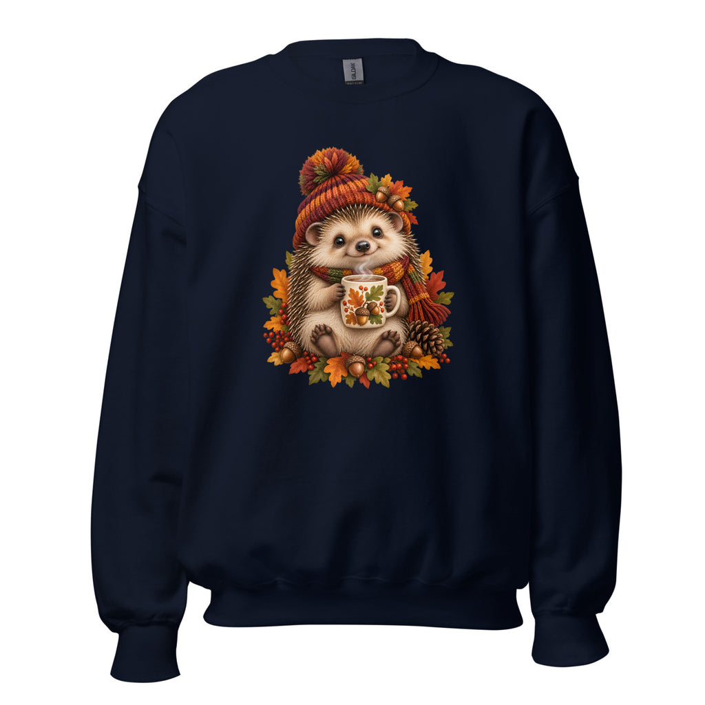 Igel mit Kaffeepause – Sweatshirt – großer Frontdruck