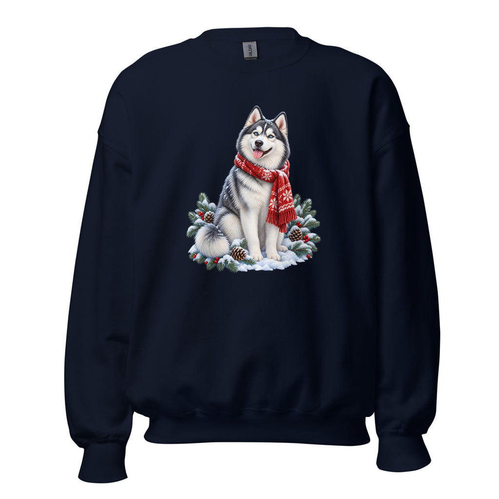 Husky im Winterwind – Sweatshirt – großer Frontdruck