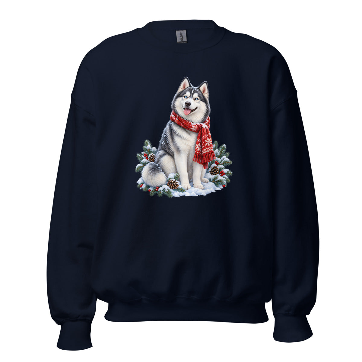 Husky im Winterwind – Sweatshirt – großer Frontdruck