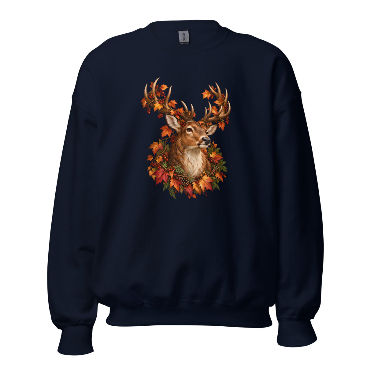 Hirsch im Kupferlaub – Sweatshirt – großer Frontdruck
