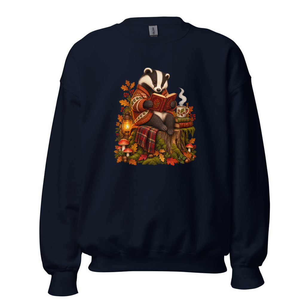 Lesestunde mit Dachs – Sweatshirt – großer Frontdruck