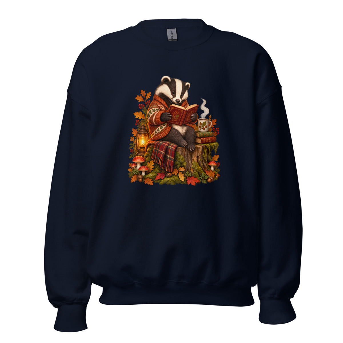 Lesestunde mit Dachs – Sweatshirt – großer Frontdruck