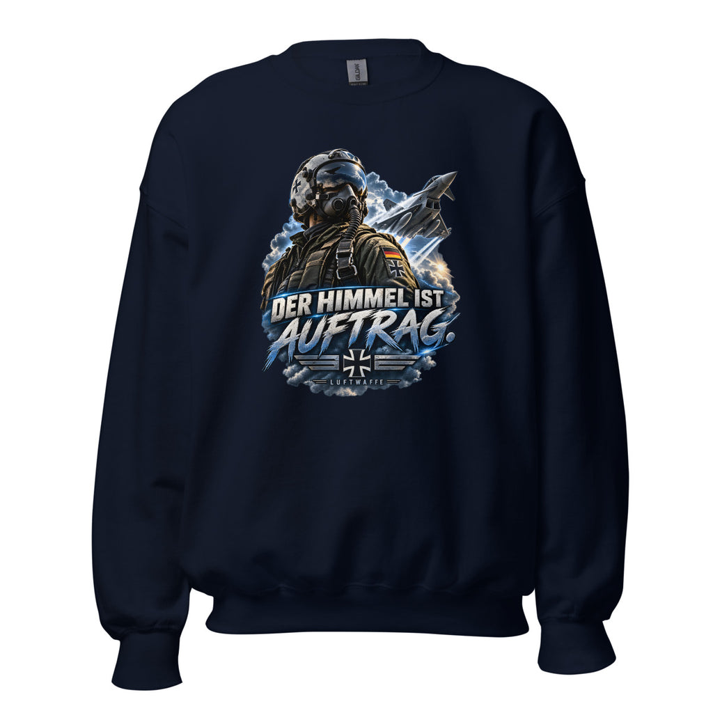 Der Himmel ist Auftrag - Luftwaffe – Sweatshirt – großer Frontdruck