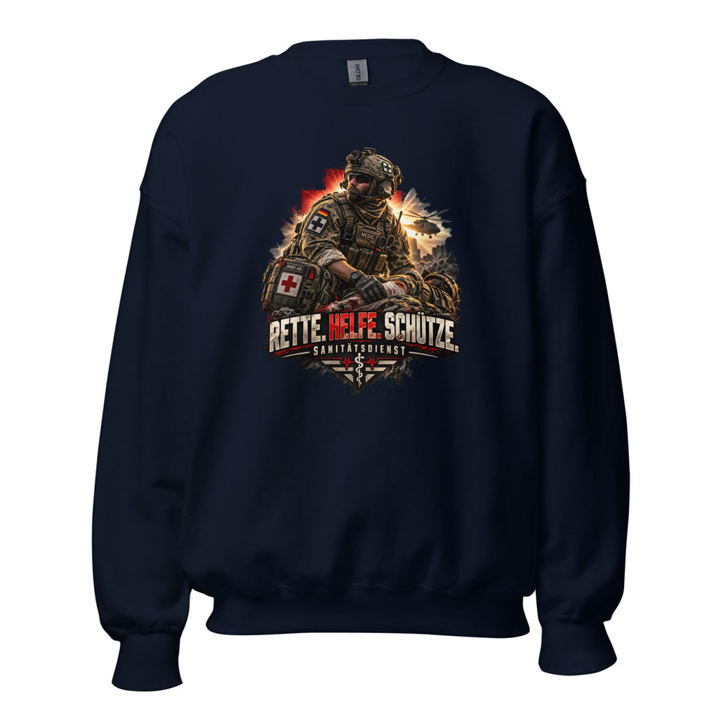 Sanitätsdienst Medic Rettung – Sweatshirt – großer Frontdruck