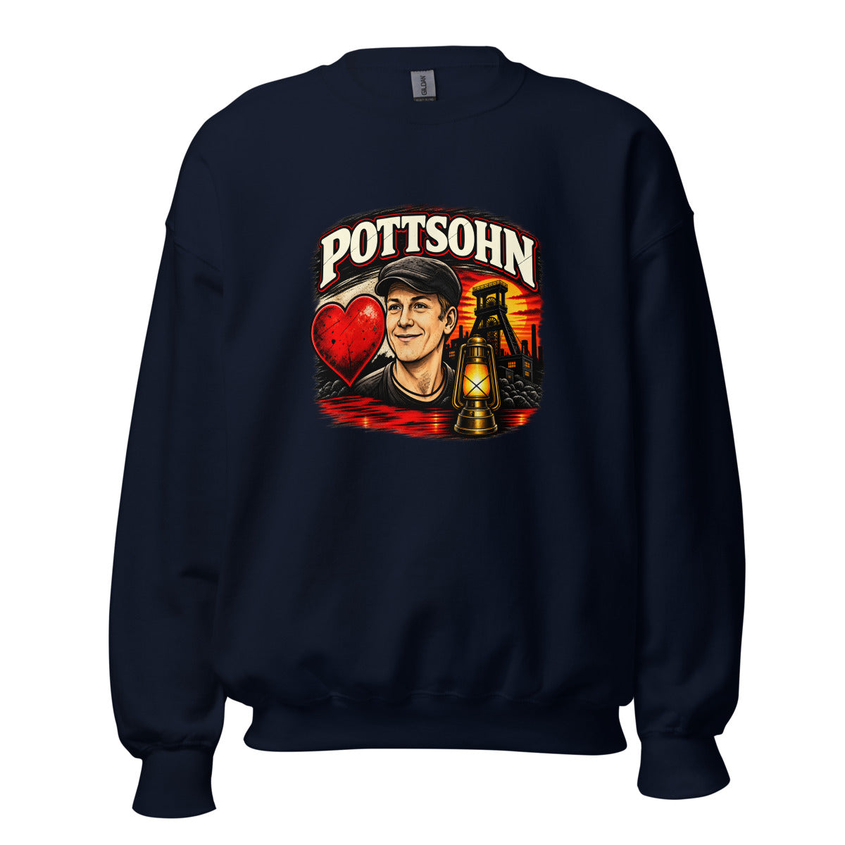 Pottsohn mit Bergmannsmotiv – Sweatshirt – großer Frontdruck