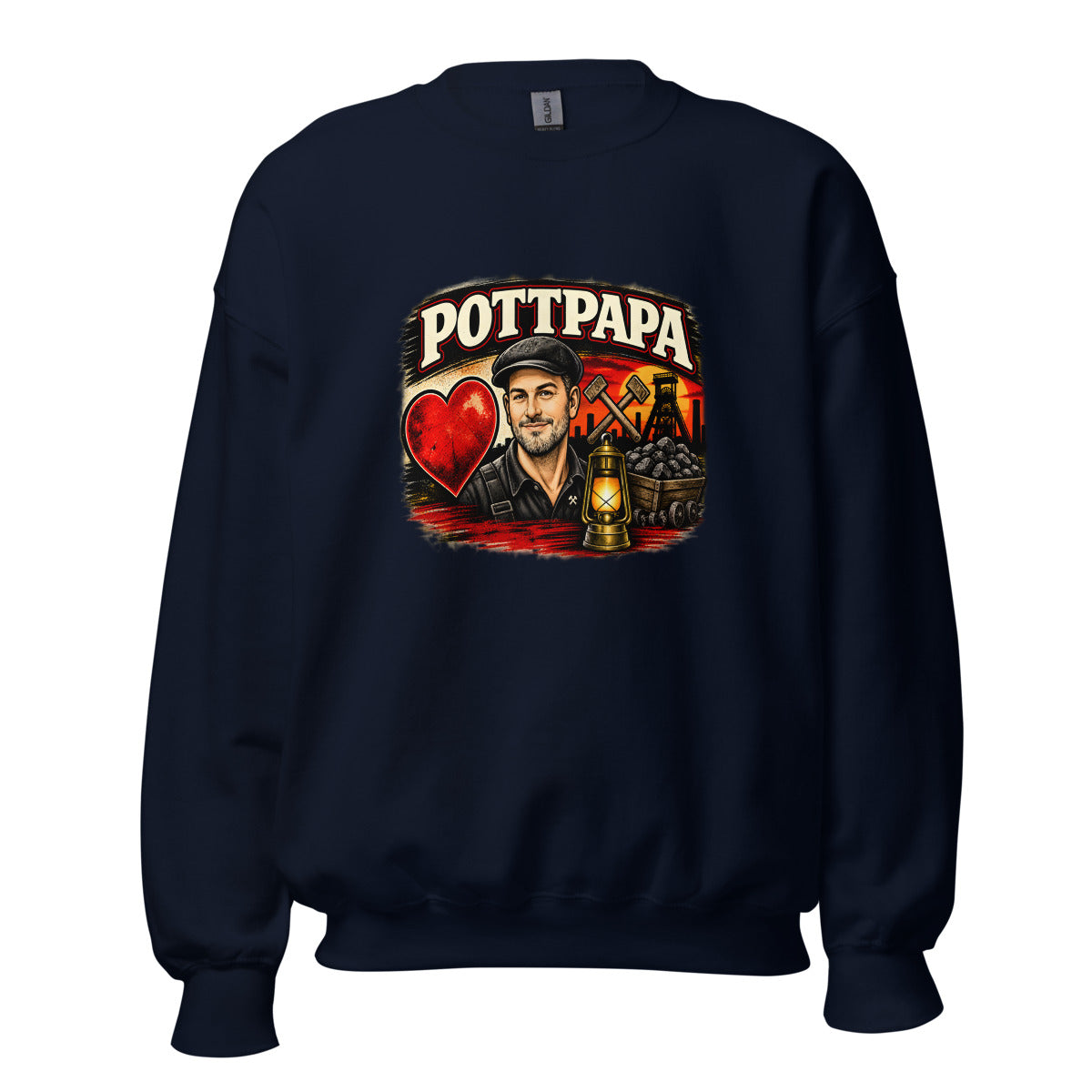Pottpapa Bergmanns-Porträt – Sweatshirt – großer Frontdruck