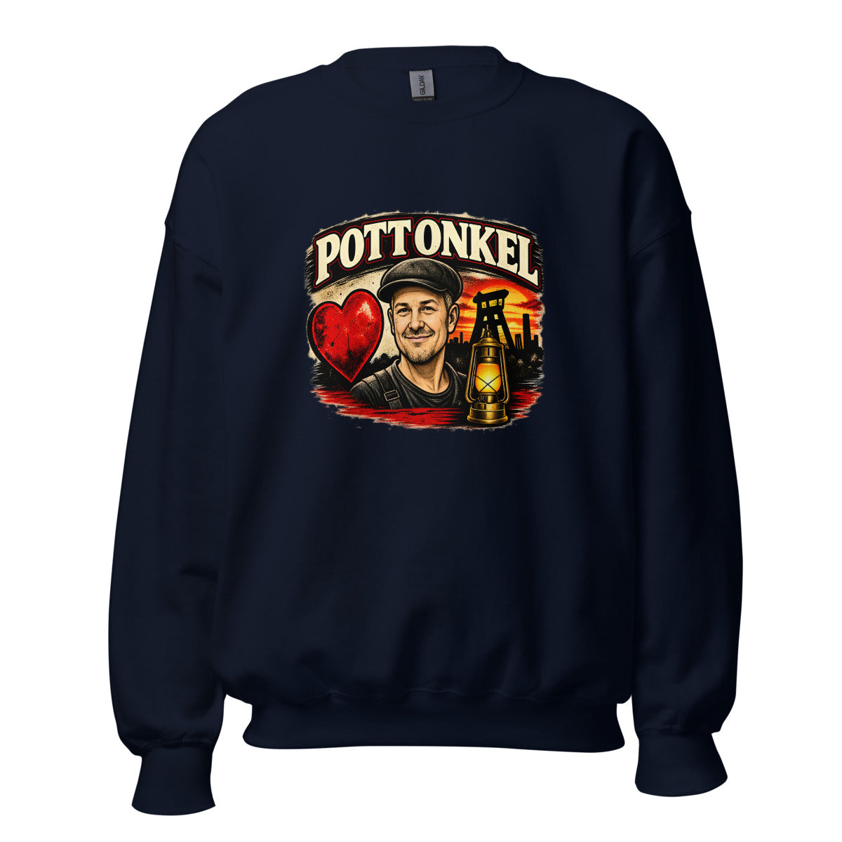 Pottonkel mit Bergmannsmotiv – Sweatshirt – großer Frontdruck