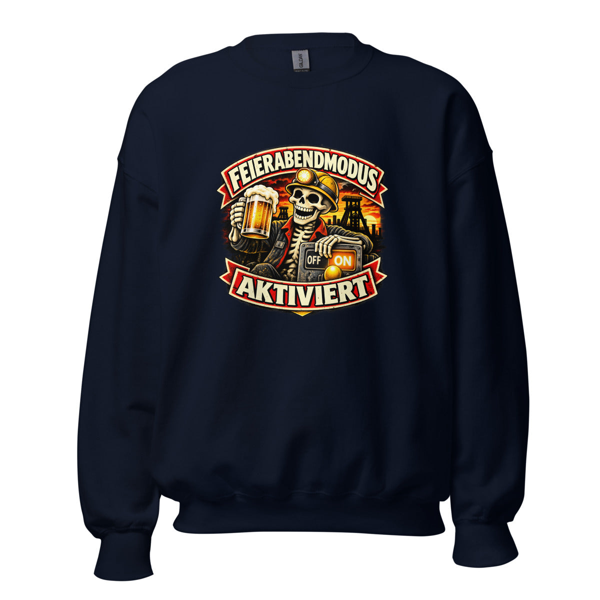 Feierabendmodus aktiviert – Sweatshirt – großer Frontdruck